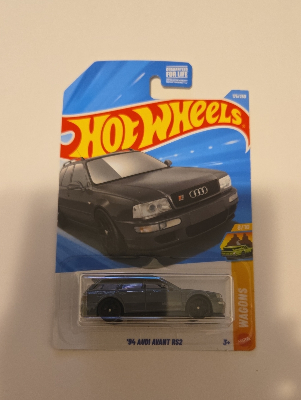 Hot Wheels '94 Audi Avant RS2 Packaging Back - Metallic Gray